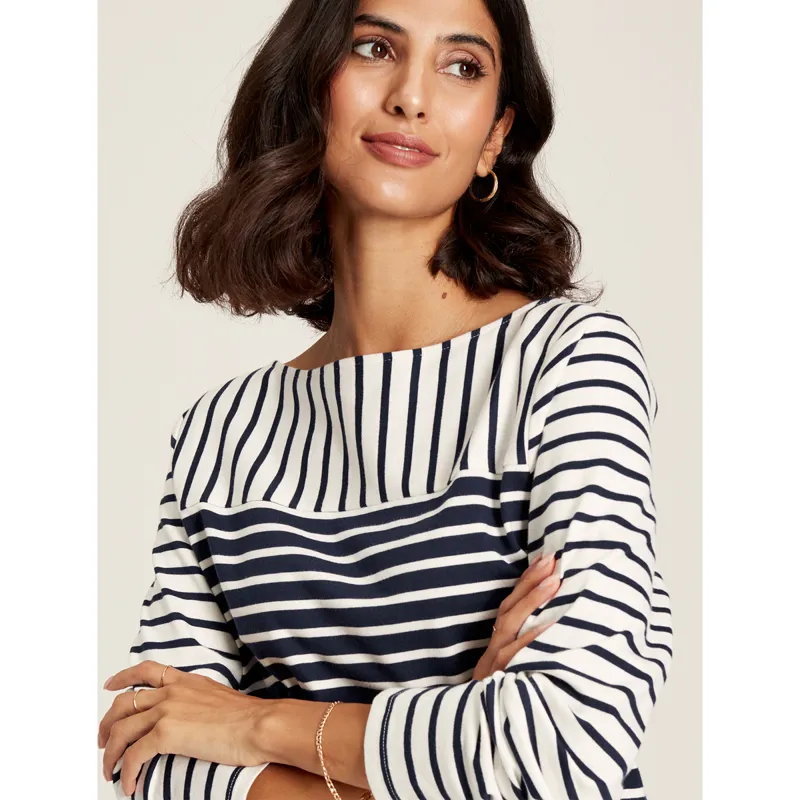 Joules Harbour Long Sleeve Top - Cream Hotch Potch Stripe-4